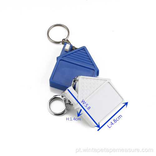 100cm Cute Stainless House Shaped Keychain Rack Tape Measure Manufacture Promotional Gifts Ruler